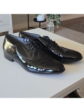 Vintage Ingledew's Ferrini glossy leather oxford lace-up shoes size 10